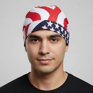 American Flag Bandana Cap, Skull Cap USA, Unisex American Flag Head Wrap, Durag